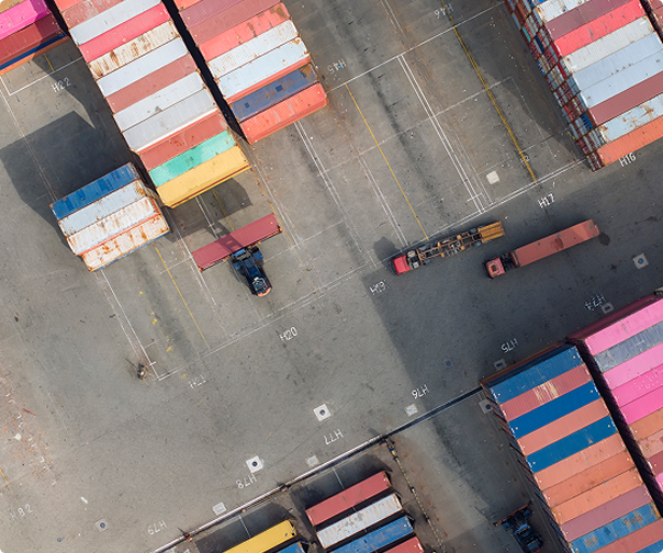 High Angle Shot Container Yard
