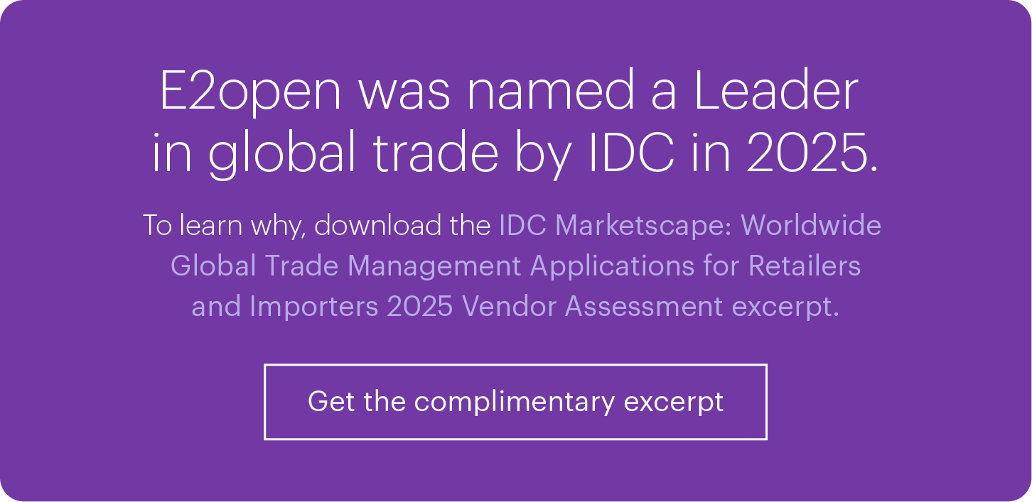 E2open was named a Leader in global trade by IDC 2025