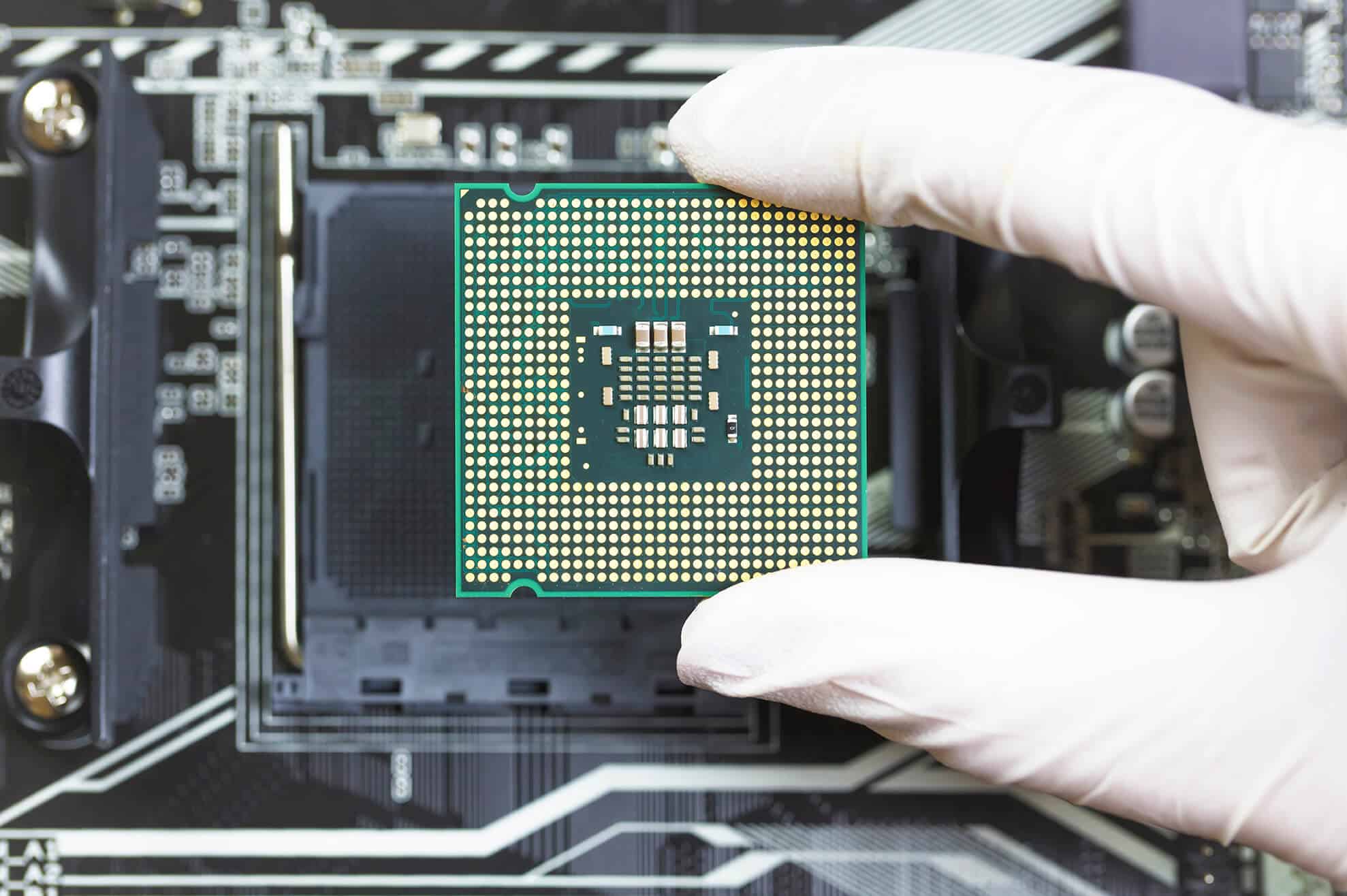 Human hand to installing integrated circuit, CPU (1)