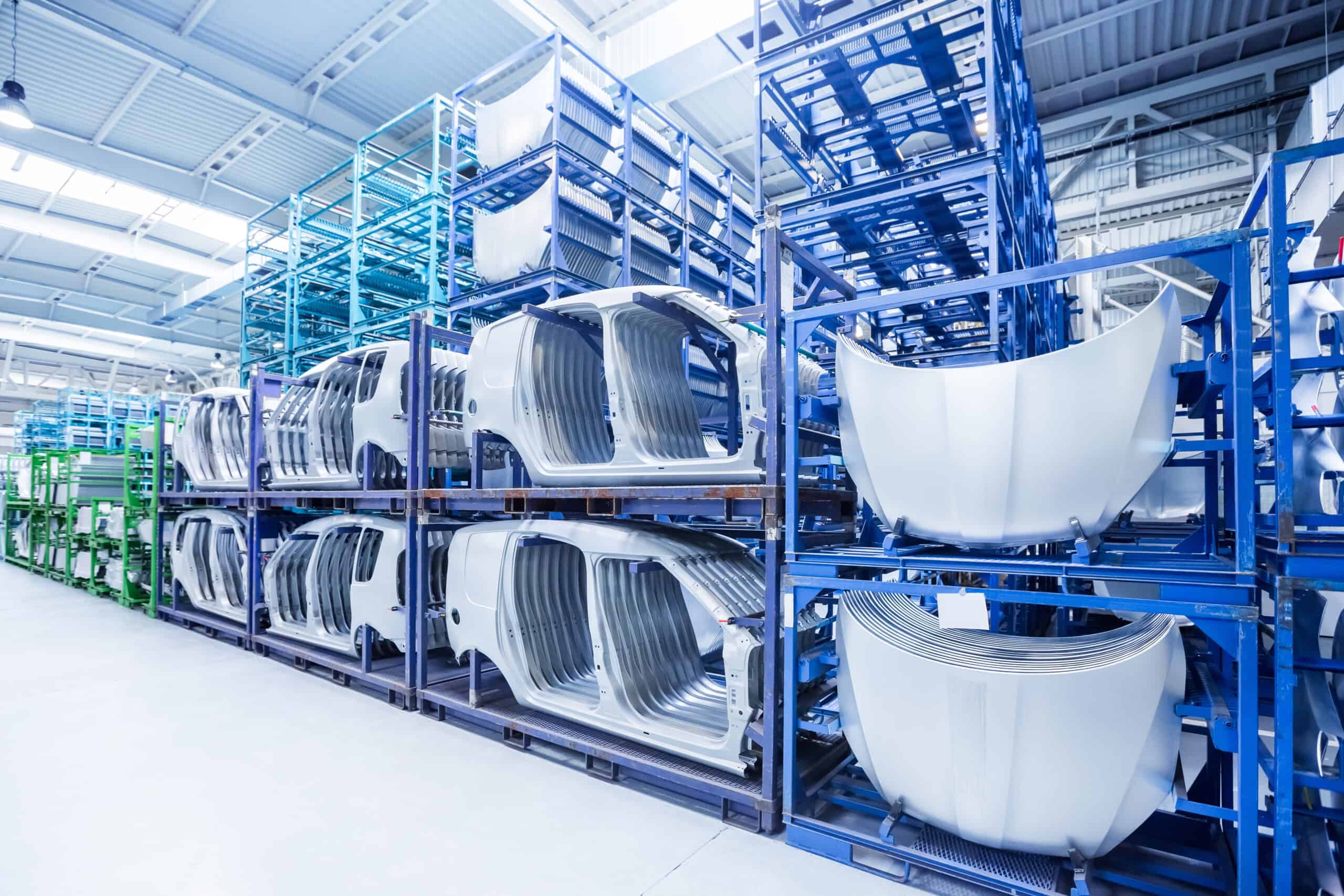 spare parts in a car plant