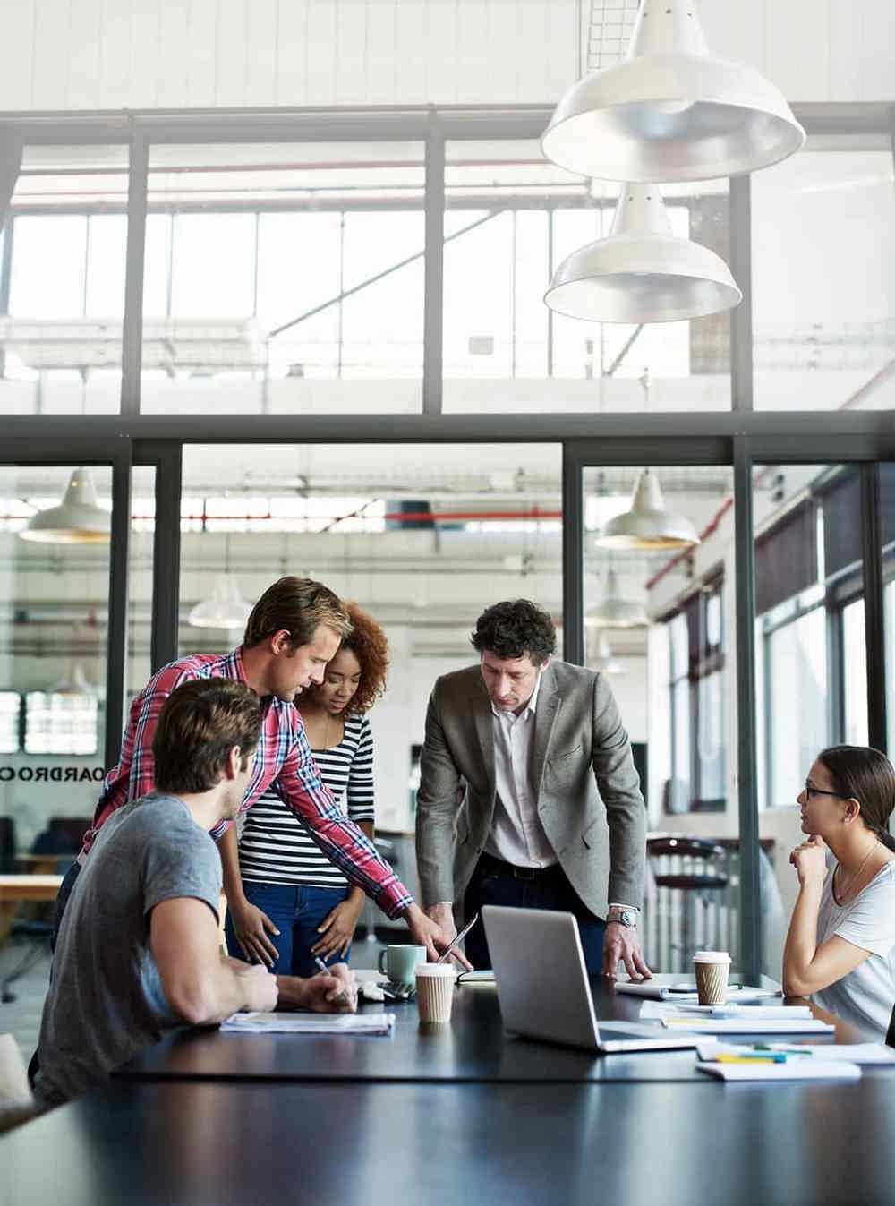 Boardroom, People And Meeting Or Working In The Office, Company Teamwork Or Workplace Collaboration. Group, Brainstorming And Business Planning Of Diversity Workers In Conversation With Manager
