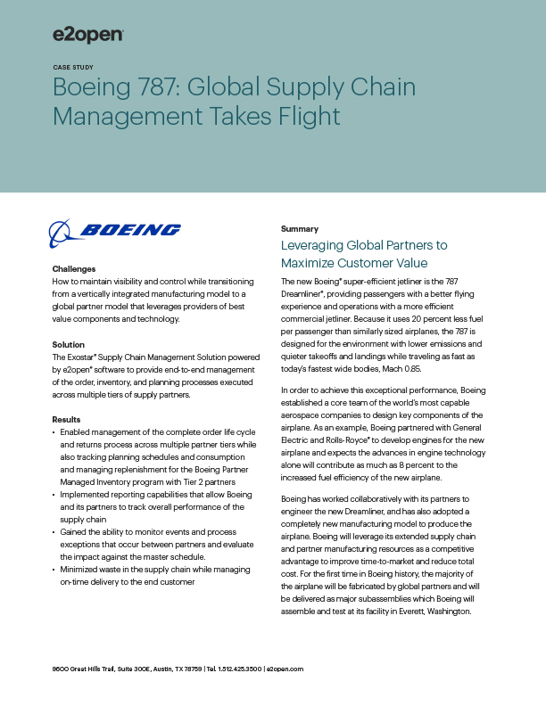 boeing supply chain case study