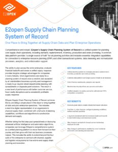 E2open Supply Chain Planning System of Record Solution Brief