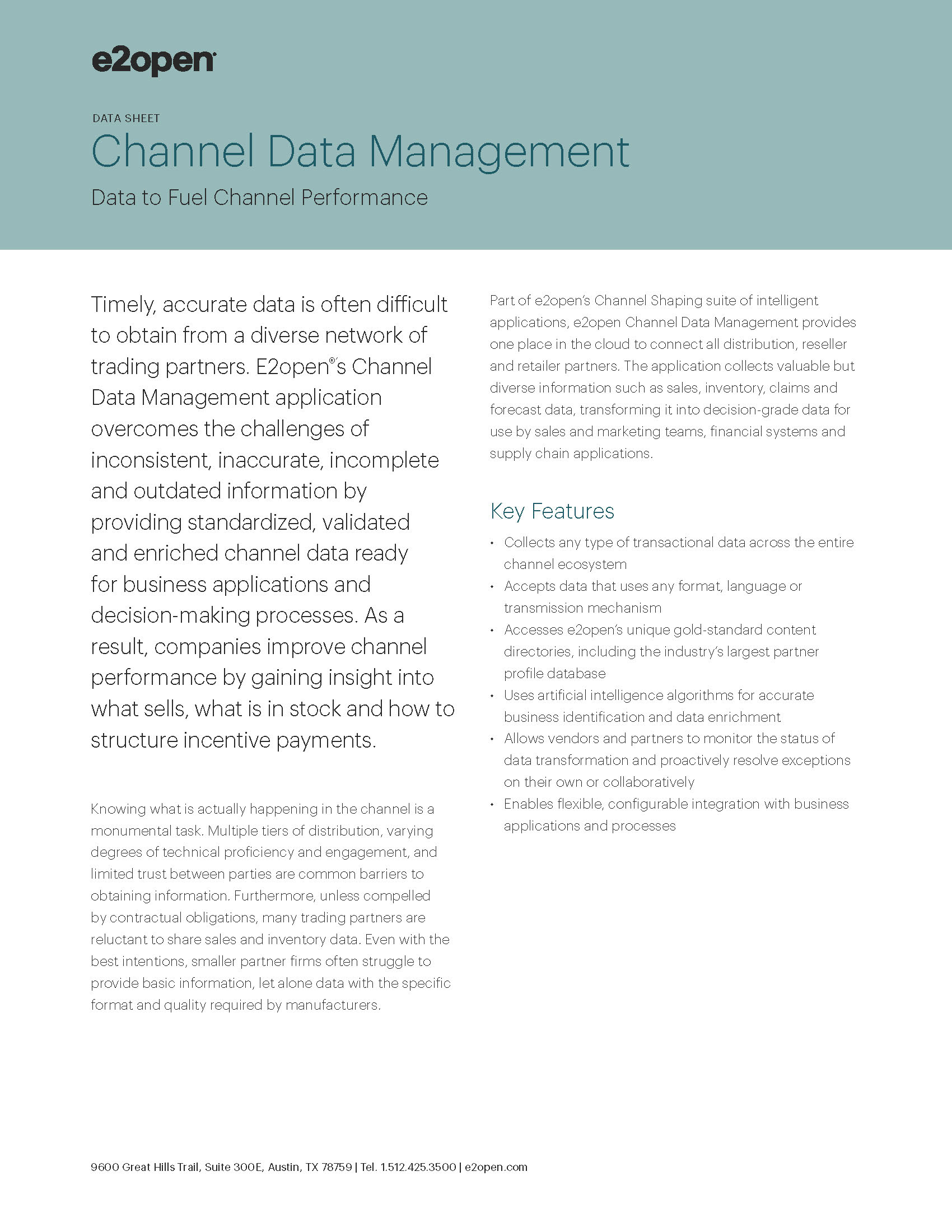 E2open Channel Data Management