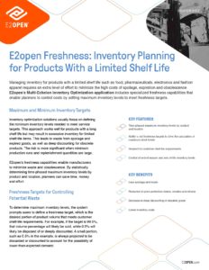 E2open Freshness: Inventory Planning for Products With a Limited Shelf Life