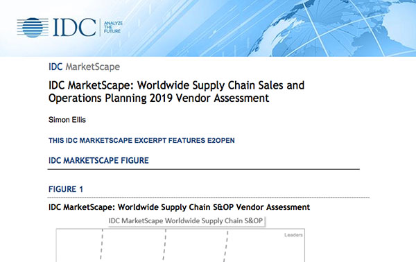IDC MarketScape: Worldwide Supply Chain Sales and Operations Planning 2019 Vendor Assessment