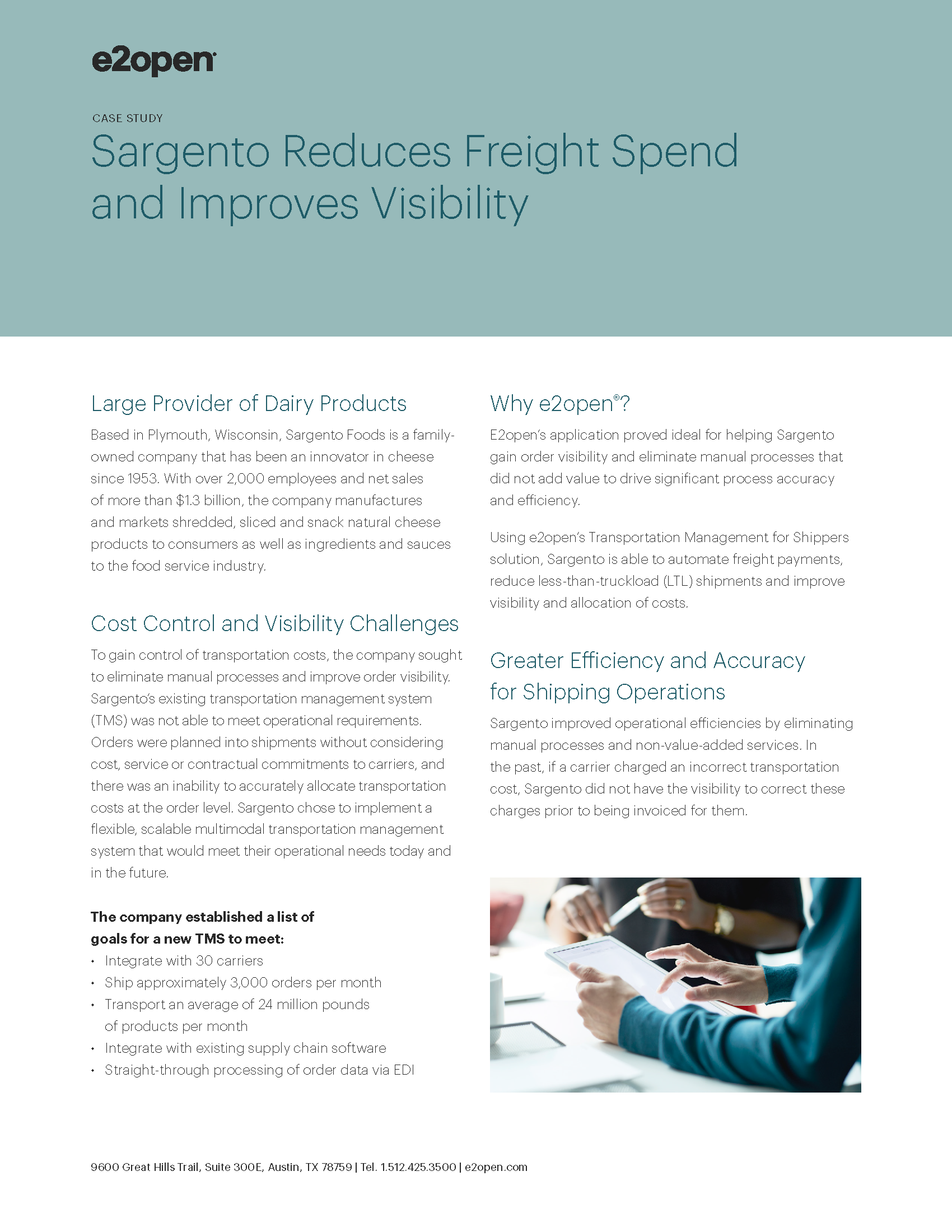 Sargento Reduces Freight Spend and Improves Visibility