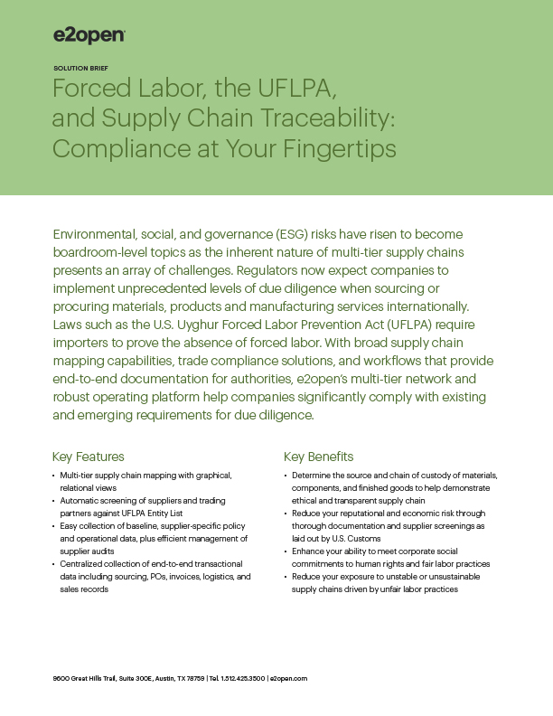 Forced Labor, the UFLPA, and Supply Chain Traceability: Compliance at Your Fingertips