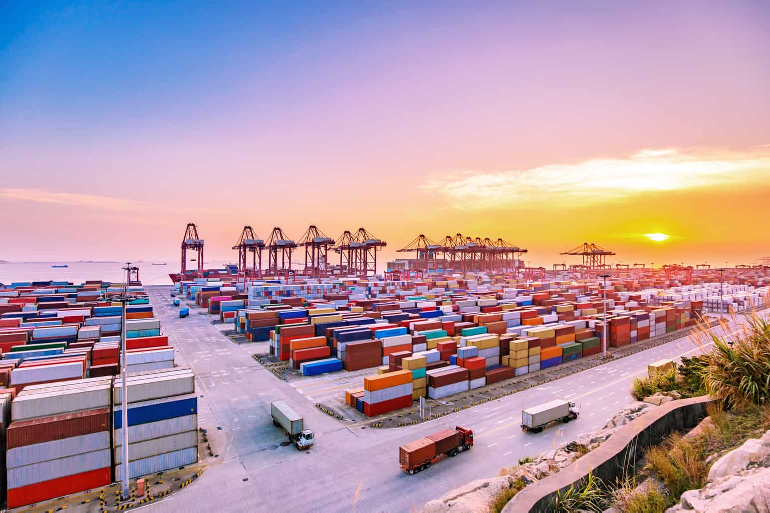 The largest harbor in the world, Yang shan harbor of shanghai, China