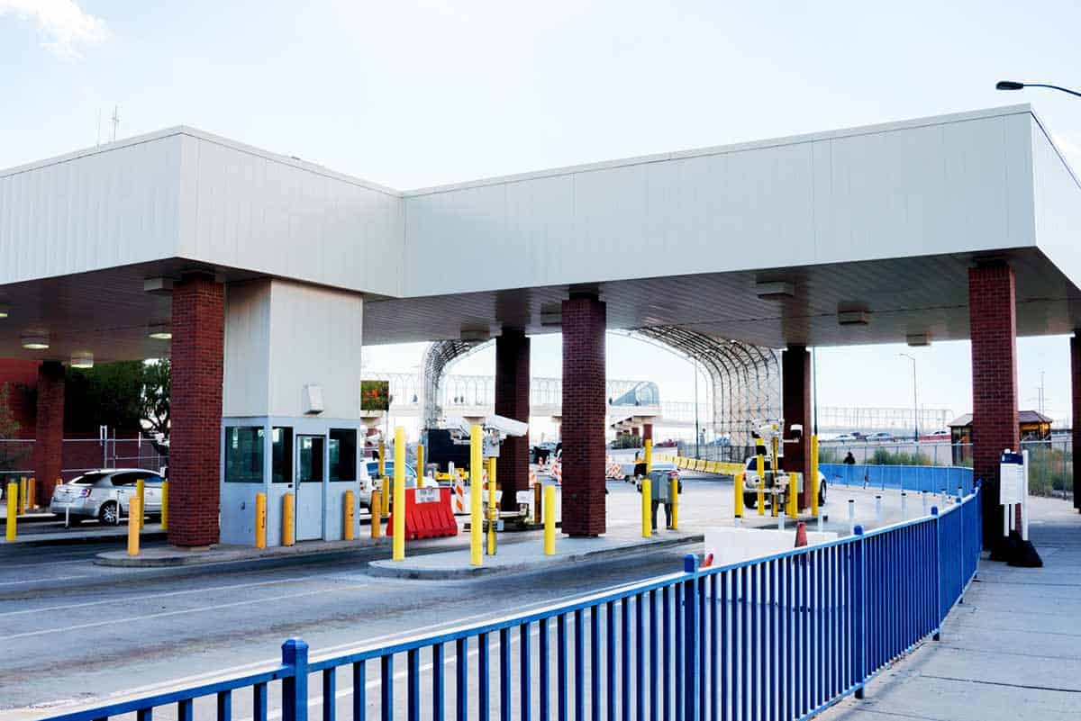 The El Paso and Juarez customs and immigration entry and exits at the border
