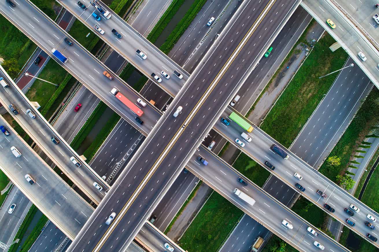 Transport,junction,traffic,road,with,vehicle,movement,aerial,view,by