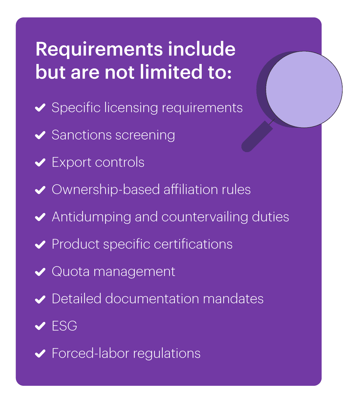 Requirement checklist